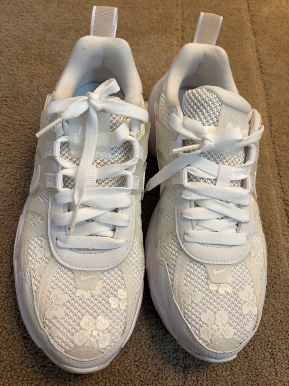 Nike White Floral Lace Sneakers